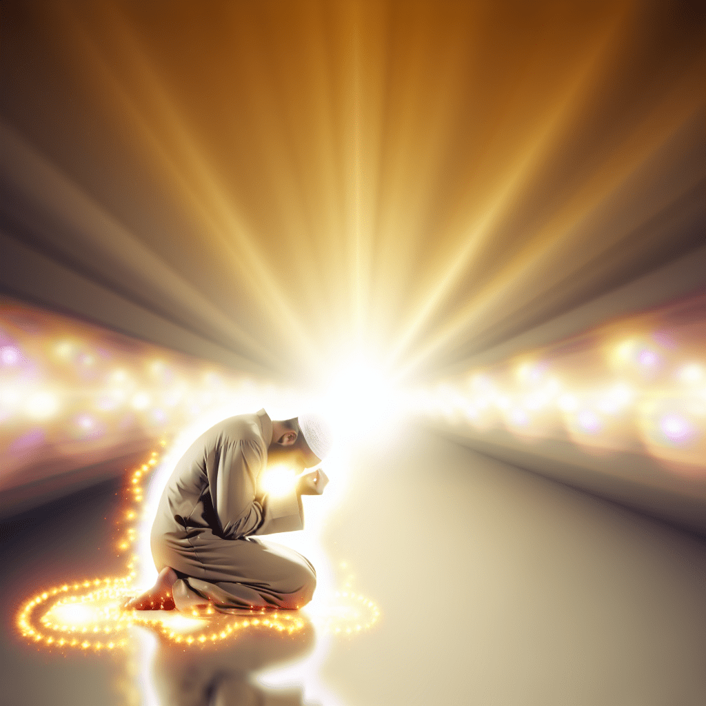 Kneeling in Prayer - Empowered by Faith (light)