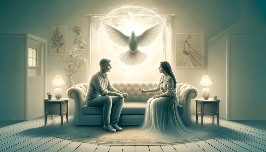 Spiritual open heart discussion between couples